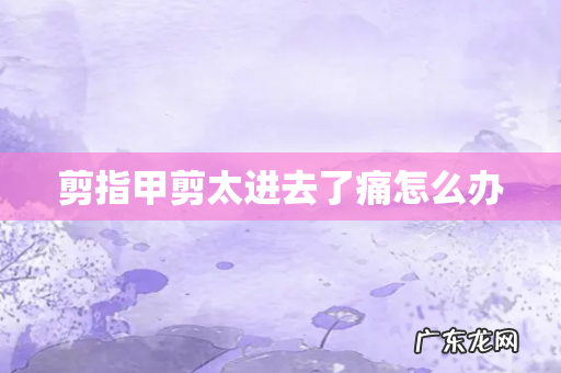 剪指甲剪太进去了痛怎么办