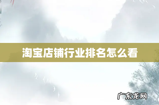 淘宝店铺行业排名怎么看