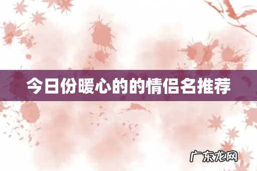 今日份暖心的的情侣名推荐