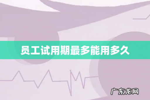 员工试用期最多能用多久