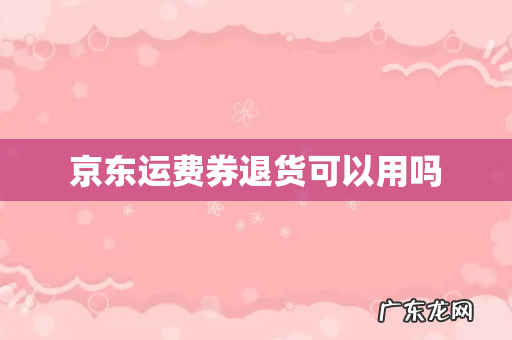 京东运费券退货可以用吗