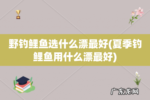 夏季钓鲤鱼用什么漂最好 野钓鲤鱼选什么漂最好