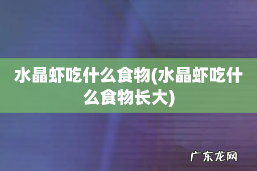 水晶虾吃什么食物长大 水晶虾吃什么食物