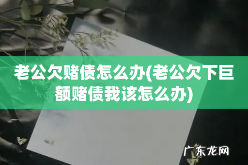 老公欠下巨额赌债我该怎么办 老公欠赌债怎么办