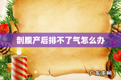 剖腹产后排不了气怎么办