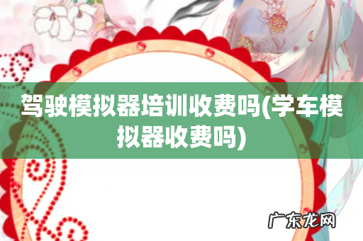 学车模拟器收费吗 驾驶模拟器培训收费吗