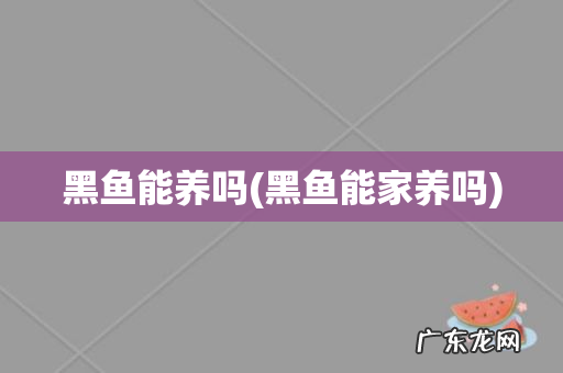 黑鱼能家养吗 黑鱼能养吗