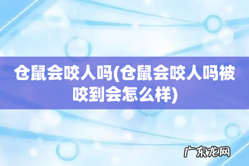 仓鼠会咬人吗被咬到会怎么样 仓鼠会咬人吗