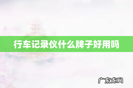 行车记录仪什么牌子好用吗