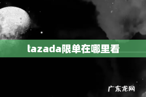 lazada限单在哪里看