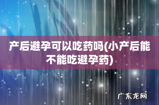 小产后能不能吃避孕药 产后避孕可以吃药吗