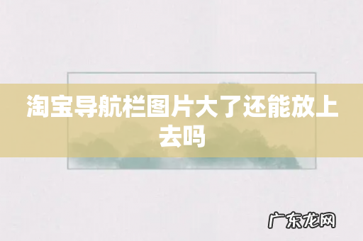 淘宝导航栏图片大了还能放上去吗