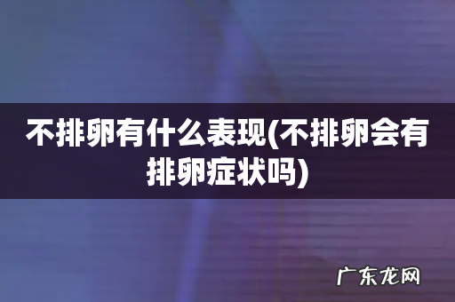不排卵会有排卵症状吗 不排卵有什么表现