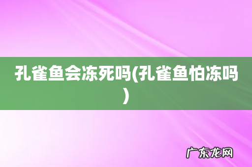 孔雀鱼怕冻吗 孔雀鱼会冻死吗
