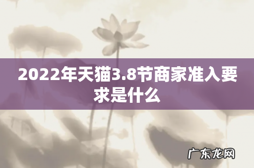 2022年天猫3.8节商家准入要求是什么