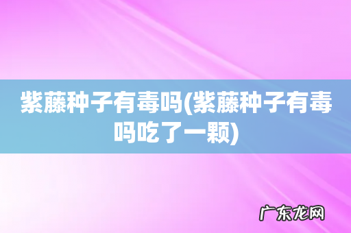 紫藤种子有毒吗吃了一颗 紫藤种子有毒吗