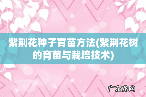 紫荆花树的育苗与栽培技术 紫荆花种子育苗方法