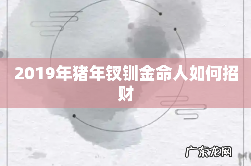 2019年猪年钗钏金命人如何招财
