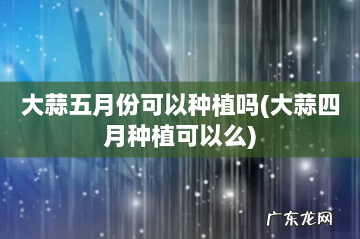 大蒜四月种植可以么 大蒜五月份可以种植吗