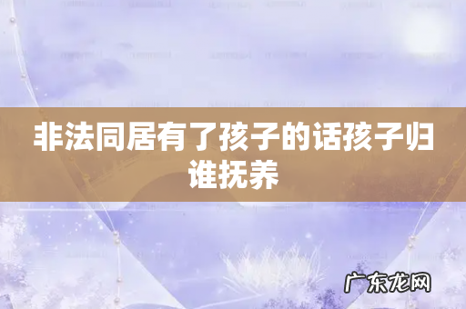 非法同居有了孩子的话孩子归谁抚养