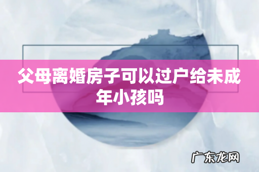 父母离婚房子可以过户给未成年小孩吗
