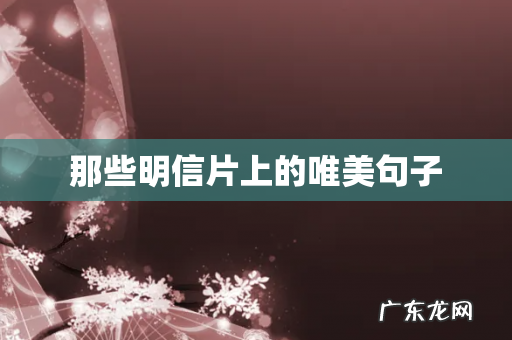 那些明信片上的唯美句子