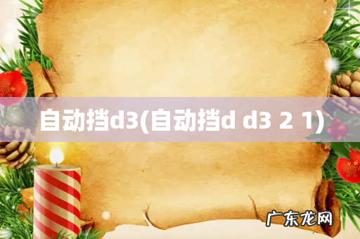 自动挡d d3 2 1 自动挡d3