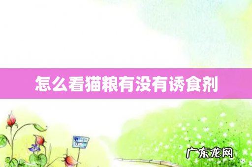 怎么看猫粮有没有诱食剂
