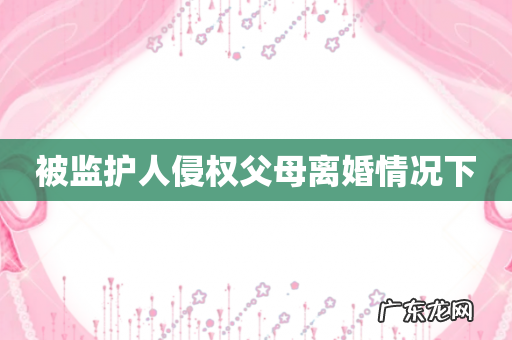 被监护人侵权父母离婚情况下
