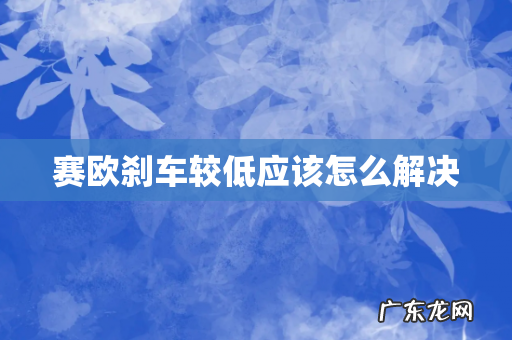赛欧刹车较低应该怎么解决