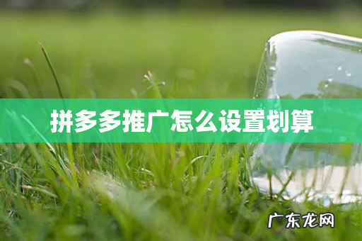 拼多多推广怎么设置划算