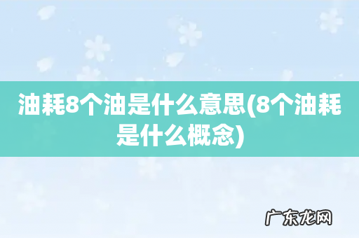 8个油耗是什么概念 油耗8个油是什么意思