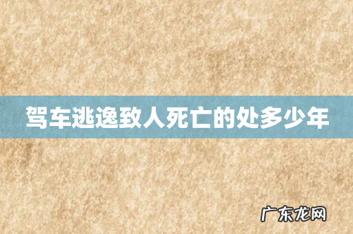 驾车逃逸致人死亡的处多少年
