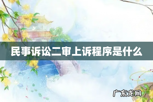 民事诉讼二审上诉程序是什么