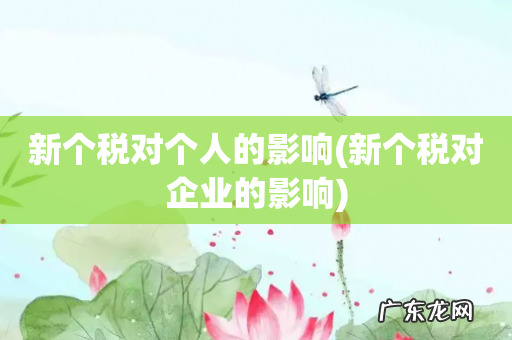 新个税对企业的影响 新个税对个人的影响