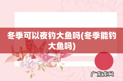 冬季能钓大鱼吗 冬季可以夜钓大鱼吗