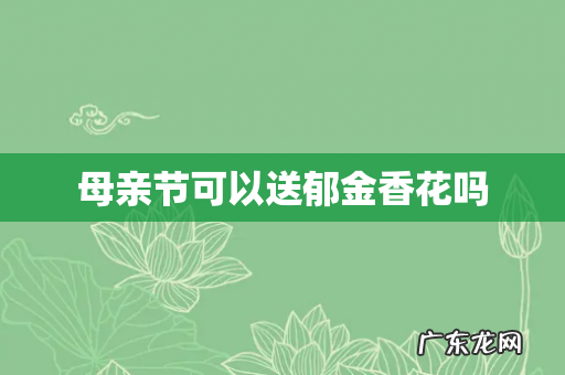 母亲节可以送郁金香花吗