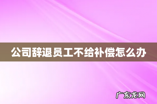 公司辞退员工不给补偿怎么办