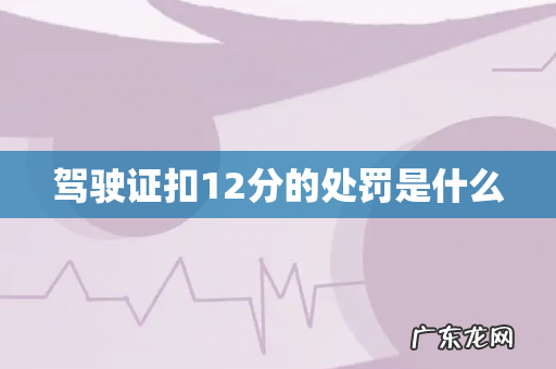 驾驶证扣12分的处罚是什么