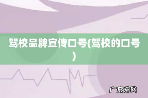 驾校的口号 驾校品牌宣传口号