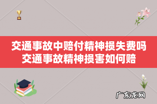 交通事故中赔付精神损失费吗交通事故精神损害如何赔