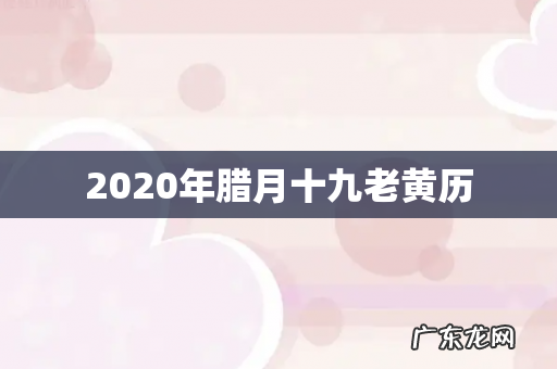 2020年腊月十九老黄历