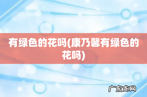 康乃馨有绿色的花吗 有绿色的花吗