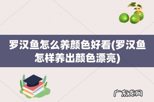 罗汉鱼怎样养出颜色漂亮 罗汉鱼怎么养颜色好看