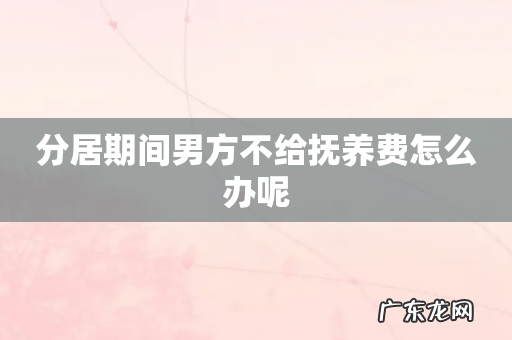 分居期间男方不给抚养费怎么办呢