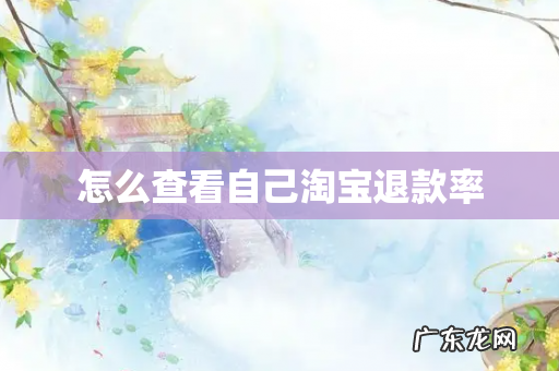 怎么查看自己淘宝退款率