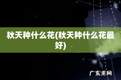 秋天种什么花最好 秋天种什么花