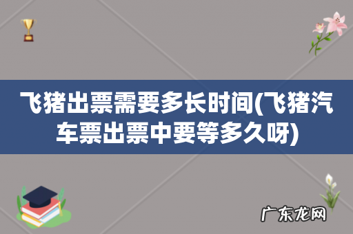 飞猪汽车票出票中要等多久呀 飞猪出票需要多长时间
