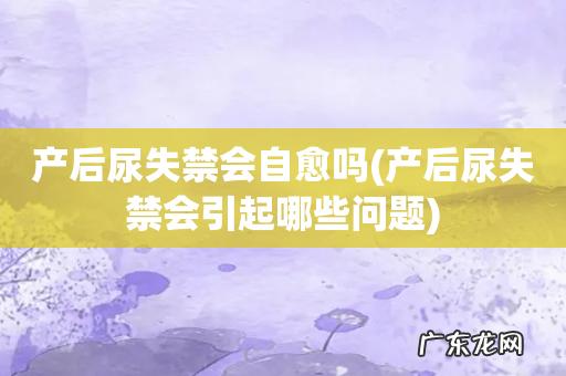 产后尿失禁会引起哪些问题 产后尿失禁会自愈吗