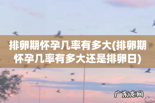 排卵期怀孕几率有多大还是排卵日 排卵期怀孕几率有多大